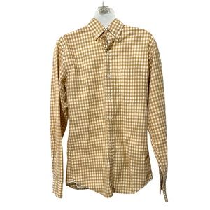 J.Crew Taupe & white checkered buttoned down men’s shirt